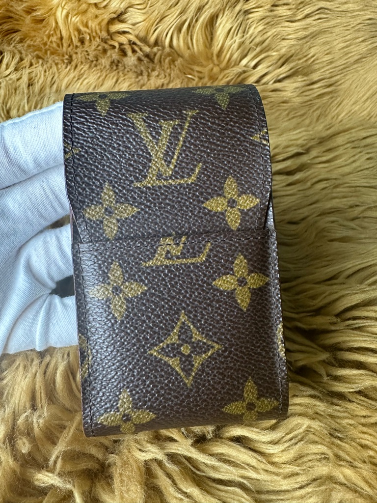 Louis Vuitton Brown Canvas Monogram Cig Case - Brown & Gold